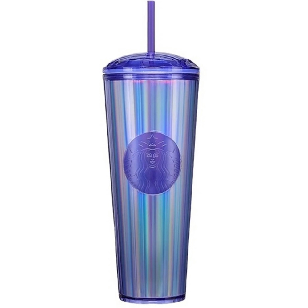 NEW Starbucks Periwinkle Kaleidoscope Cold Cup Domed Venti Ridged Geodesic Lid